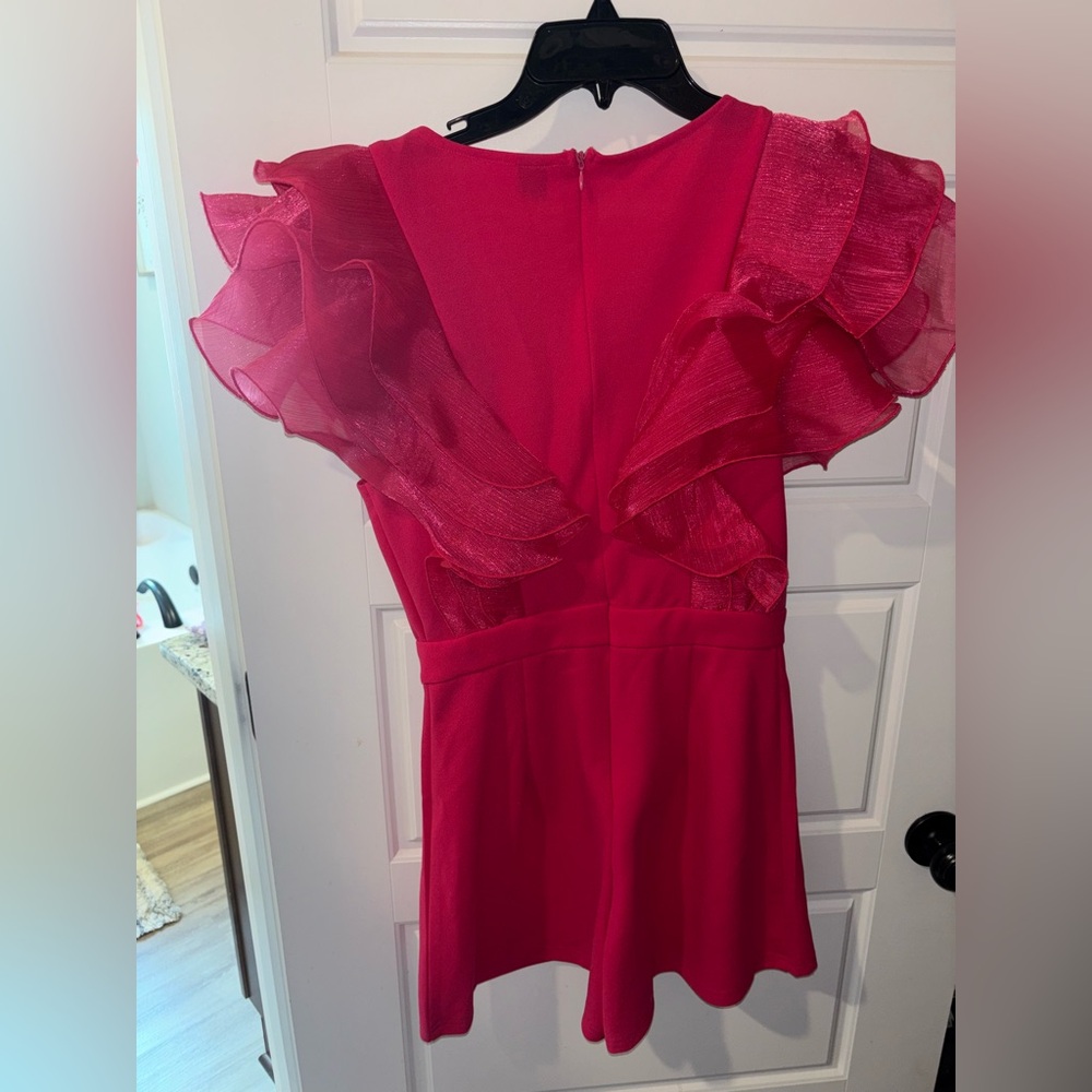 SHEIN Pink Ruffled romper - Picture 3 of 3
